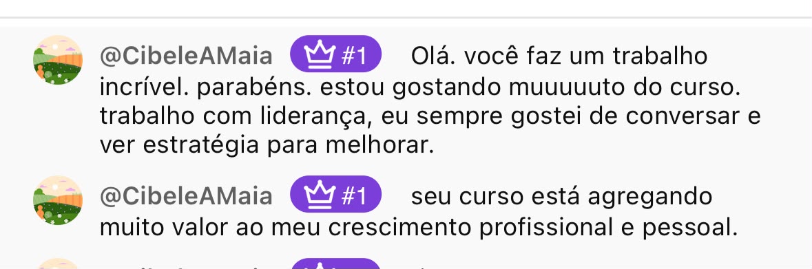 Depoimento de aluno 1 do curso O Novo Líder